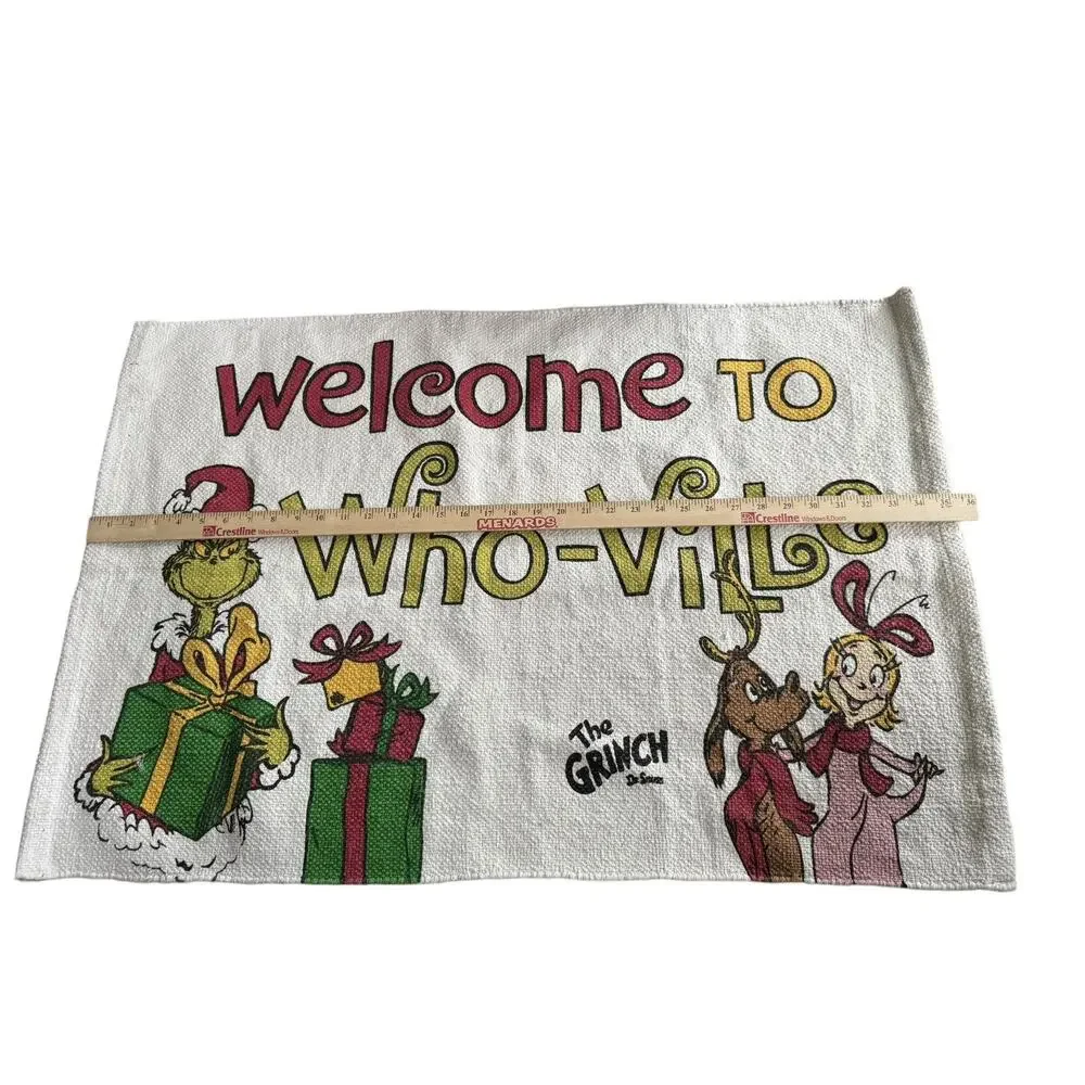 The Grinch Welcome To Who-Ville Indoor Mat Rug‎ Holiday Christmas Tree Decor Max